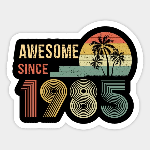 37 Years Old Awesome Since 1985 Gifts 37th Birthday Gift Sticker by peskybeater